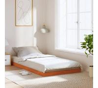 Owoxanthellate Letto singolo, 90 x 190 cm, in pino massiccio, marrone cera, moderna, con rete a doghe, per camera dei ragazzi e camere degli ospiti da montare