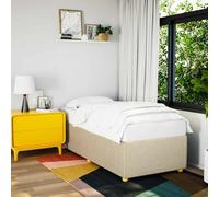 Owoxanthellate Letto singolo 90 x 190 cm, in poliestere, con rete a doghe e piedini in plastica, per camera da letto giovani, ospiti o piccole