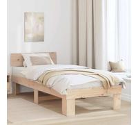 Owoxanthellate Letto singolo in legno massello di pino 100 x 200 cm con testiera, moderna, struttura a doghe robuste, facile da curare per camera da letto, camera dei ragazzi, camera degli ospiti