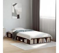 Owoxanthellate Letto singolo, struttura in legno, 90 x 200 cm, effetto rovere marrone, rete a doghe e spazio di archiviazione, design moderno per camera dei ragazzi, camera degli ospiti