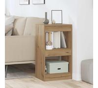 Owoxanthellate Libreria 40 x 30 x 72 cm, in legno di quercia artisana, robusto divisorio con 2 piani e 60 kg di portata moderna per soggiorno, ufficio, camera da letto