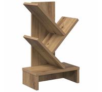 Owoxanthellate Libreria a 3 ripiani, 30 x 18 x 48 cm, in legno, piccolo albero, libreria per tavolo, organizer autoportante per soggiorno, camera da letto e ufficio, rovere Artisan