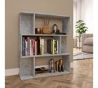 Owoxanthellate Libreria grigio cemento, 80 x 24 x 96 cm, in legno, con 9 scomparti, utilizzabile come divisorio, design moderno e robustezza per soggiorno, corridoio, ufficio