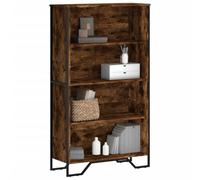 Owoxanthellate Libreria in legno con 4 scomparti e piedini in metallo, 80 x 31 x 137,5 cm, per ufficio, soggiorno, corridoio, camera da letto, design moderno e stabilità