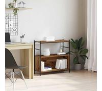 Owoxanthellate Libreria in legno e gambe in ferro, 80 x 30 x 78,5 cm, design moderno, robustezza e durata, per soggiorno, corridoio, camera da letto