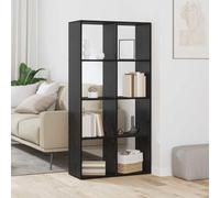 Owoxanthellate Libreria nera 69,5 x 29 x 137,5 cm, scaffale in legno con 8 scomparti, design moderno divisorio per soggiorno, ufficio, camera da letto