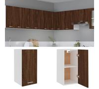 Owoxanthellate Lione - Armadietto pensile effetto quercia, 29,5 x 31 x 60 cm, in legno con frontale in vetro, moderno armadio da cucina per riporre e ordinare, robusto scaffale con due ripiani