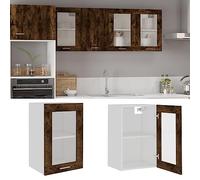 Owoxanthellate Lione - Armadio sospeso in legno e vetro, 40 x 31 x 60 cm, con porta in vetro, design moderno, portata 60 kg, facile da pulire per cucina, corridoio e ufficio