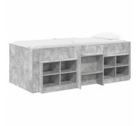 Owoxanthellate Loft - Struttura per letto a soppalco con armadio, 3 pezzi, 100 x 200 cm, in legno, salvaspazio, con scaletta, per adolescenti e adulti, grigio cemento