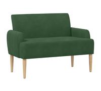 Owoxanthellate Loveseat - Divano a due posti in tessuto a coste, con bottoni e gambe in legno, piccolo divano per soggiorno e camera da letto, 116 x 67 x 81 cm, verde giungla