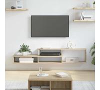 Owoxanthellate Lowboard da parete, 150 x 25 x 28,5 cm, grigio, materiale in legno, moderno, per soggiorno, camera da letto, corridoio