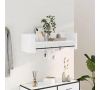 Owoxanthellate Mensola da parete bianca, 100 x 35 x 30,5 cm, in legno con asta sospesa, design moderno per cucina, bagno, corridoio e camera da letto