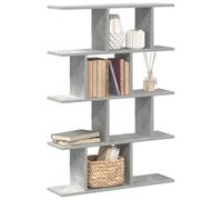 Owoxanthellate Mensola da parete, grigio cemento, 70 x 18 x 100 cm, con 12 scomparti, in legno, moderna mensola sospesa per una pratica decorazione da parete e ordine in soggiorno, camera da letto e