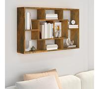 Owoxanthellate Mensola da parete in legno con 8 scomparti, 85 x 16 x 52,5 cm, design moderno, robusta credenza per camera da letto, corridoio e soggiorno