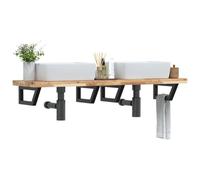 Owoxanthellate Mensola per lavabo, montaggio a parete, 120 x 40 x 4 cm, in legno di acacia nero, design moderno, robusta mensola per bagno, ospiti, WC e piccoli spazi