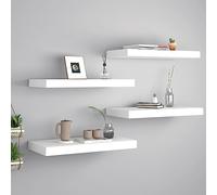 Owoxanthellate Mensola sospesa da 4 pezzi, colore bianco, 50 x 23 x 3,8 cm, nucleo a nido d'ape in MDF, metallo, 7 kg