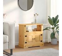 Owoxanthellate Messico Mobile TV in pino massiccio, 80 x 43 x 78 cm, marrone, con armadio e scaffale, stile Corona rustico, per soggiorno