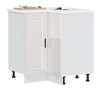 Owoxanthellate Mobile angolare Porto bianco lucido 75,5 x 75,5 x 81,5 cm Armadietto da cucina in legno con piedini regolabili, design salvaspazio per cucina moderna, sala da pranzo e ufficio