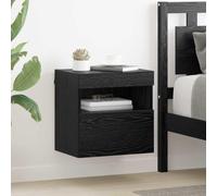 Owoxanthellate Mobile da parete per TV, colore nero, effetto rovere, 40 x 30 x 40 cm, moderna credenza LED in legno con strisce luminose USB, per soggiorno, camera da letto, corridoio