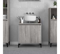Owoxanthellate Mobile lavabo grigio Sonoma 58 x 33 x 60 cm in legno con gambe in legno, design moderno, struttura robusta per WC ospiti e piccoli bagni