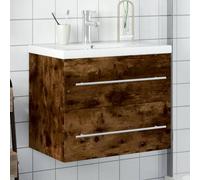 Owoxanthellate Mobile sottolavabo, 60 x 38,5 x 48 cm, con vasca in ceramica bianca, rubinetto moderno, set per piccoli bagni e ospiti WC