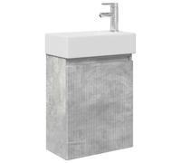 Owoxanthellate Mobile sottolavabo da bagno con lavabo e rubinetto, montaggio a parete, con miscelatore e scarico, 45,5 x 25,5 x 84 cm, grigio cemento