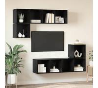 Owoxanthellate Mobile TV a parete con effetto rovere nero, 37 x 37 x 142,5 cm, design moderno e durevole per piccoli soggiorni, camera da letto, corridoio