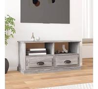 Owoxanthellate Mobile TV Grigio Sonoma 93 × 35,5 × 45 cm, basso con 2 cassetti, scomparti aperti, TV fino a 65", soggiorno, corridoio, camera da letto