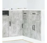 Owoxanthellate Mobiletto da cucina Kalmar grigio cemento, 86 x 46 x 81,5 cm, materiale in legno, design moderno con piedini regolabili, contenitore salvaspazio per cucina, corridoio e casa bar