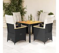 Owoxanthellate Mobili da giardino da 90 cm, in legno di acacia, regolabile, con cuscino bianco crema, resistente agli agenti atmosferici, per terrazze, balconi e giardini d'inverno