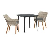 Owoxanthellate Mobili da giardino da pranzo, grigio chiaro, 200 x 100 cm, in rattan sintetico, resistente alle intemperie, con comodo cuscino, design moderno, robusto, per balcone, terrazza, giardino