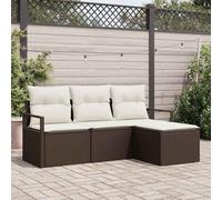 Owoxanthellate Mobili da giardino in rattan sintetico, 4 pezzi, marrone, portata 330 kg, modulare e design moderno per balconi, terrazze, giardini, salotti, esterni