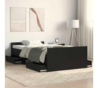 Owoxanthellate Moderno letto singolo, 90 x 200 cm, in legno di quercia, con rete a doghe e spazio di archiviazione, design sottile, facile da montare per camera dei ragazzi, camera degli ospiti