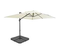 Owoxanthellate Ombrellone tortora, 4 x 3 m, con base a croce e supporto in alluminio, orientabile a 360°, compatto, per balcone, giardino e terrazza, beige., 50 x 50 x 7,5 cm (L x B x H)