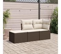 Owoxanthellate Owox 3-TLG - Sala da giardino, 62 x 62 x 69 cm, in rattan sintetico, resistente agli agenti atmosferici, modulare, bianco crema