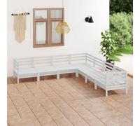 Owoxanthellate Owox 7-TLG. - Set da giardino in legno di pino massiccio, 63,5 cm, colore: Bianco