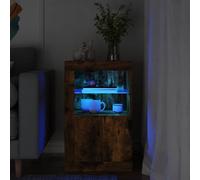 Owoxanthellate Owox - Armadietto per affumicatura, 41 x 37 x 67 cm, con LED RGB, ripiano in vetro, scomparto nascosto, materiale in legno, soggiorno, corridoio, camera da letto