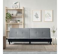 Owoxanthellate Owox divano letto grigio chiaro 200 x 89 x 70 cm, tessuto e legno, schienale regolabile, soggiorno camera degli ospiti, ufficio