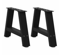 Owoxanthellate Owox - Gambe per tavolino a forma di A, 2 pezzi, colore nero, 50 x 30 - 31 cm, in acciaio regolabile e robusto, per soggiorno e ufficio