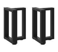 Owoxanthellate Owox - Gambe per tavolino, colore nero, forma a T, 28 × 25 × 42 cm, in acciaio, altezza regolabile, coppia per tavolo fai da te