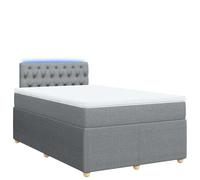 Owoxanthellate Owox - Letto a molle, 120 x 200 cm, con materasso e LED, grigio chiaro, misura media, topper, camera dei ragazzi e degli ospiti