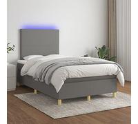 Owoxanthellate OWOX - Letto a molle, 120 x 200 cm, grigio scuro con LED, testiera regolabile in altezza, anima in schiuma fredda, letto per gli ospiti salvaspazio