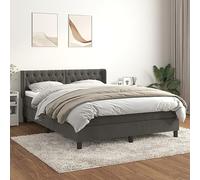 Owoxanthellate Owox - Letto a molle, 140 x 200 cm, colore grigio scuro, testiera regolabile, con molle insacchettate