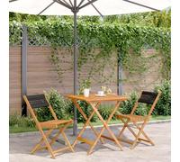 Owoxanthellate Owox Set Bistro Nero Pieghevole Acacia 70 x 70 x 75 cm 110 kg 2 Sedie Balcone Terrazza