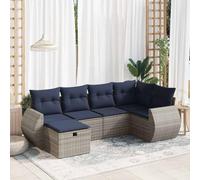 Owoxanthellate Owox - Set da 6 pezzi in rattan, 55 x 62 x 69 cm, per divano angolare e centrale, sgabello, resistente alle intemperie, facile da pulire, balcone, terrazza, giardino d'inverno