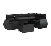 Owoxanthellate Owox - Set di mobili da giardino, 6 pezzi, colore nero, tavolo regolabile in altezza, 55 × 53 × 34 cm, terrazza, balcone