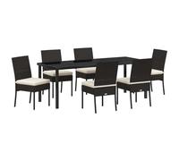 Owoxanthellate Owox - Set di mobili da giardino in acciaio, 7 pezzi, 200 x 80 x 73 cm, resistente alle intemperie, moderno
