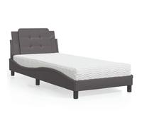Owoxanthellate Owox Zara - Struttura per letto 90 x 200 cm, in similpelle con cuscino per testiera, 17 cm, altezza 2/H3, forma ondulata, stabile