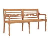 Owoxanthellate Panca da giardino in teak, 150 cm, con braccioli e schienale, durevole, resistente alle intemperie, design rustico, per balcone, terrazza e parco, fino a 110 kg per posto