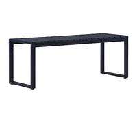 Owoxanthellate Panchina da giardino, 120,5 cm, colore nero, piastra PS e struttura in ferro, design moderno, robusto per esterni, con spazio per balcone, terrazza e parco